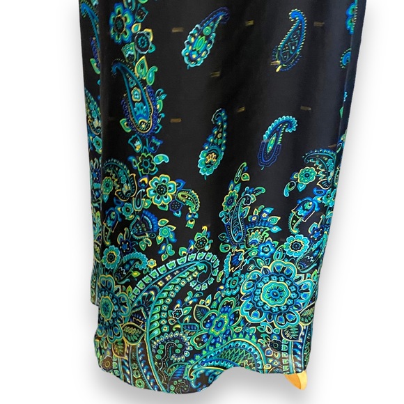 Tibi Dress Maxi Halter Neck Silk Black Green Paisley Embellished Occasion 10 12 - Picture 8 of 16